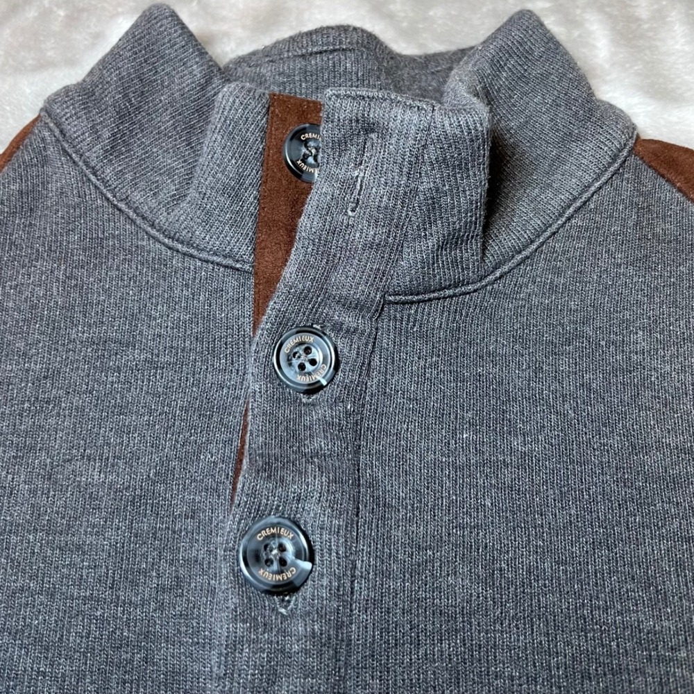 Daniel Cremieux Mens Size Medium Signature Gray 1/4 Button Pullover Sweater - Picture 8 of 13